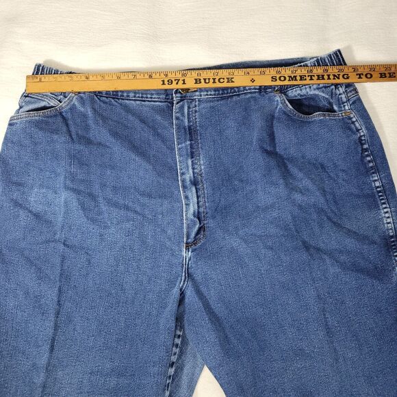 Wrangler Jeans Women Size 32W Blue Denim Straight Leg Carpenter Jeans Plus Size - Picture 9 of 14